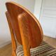 2 teak and velvet chairs - Denmark 1950s/60s