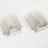 Pair of 'ice glass' wall lamps by Doria Leuchten