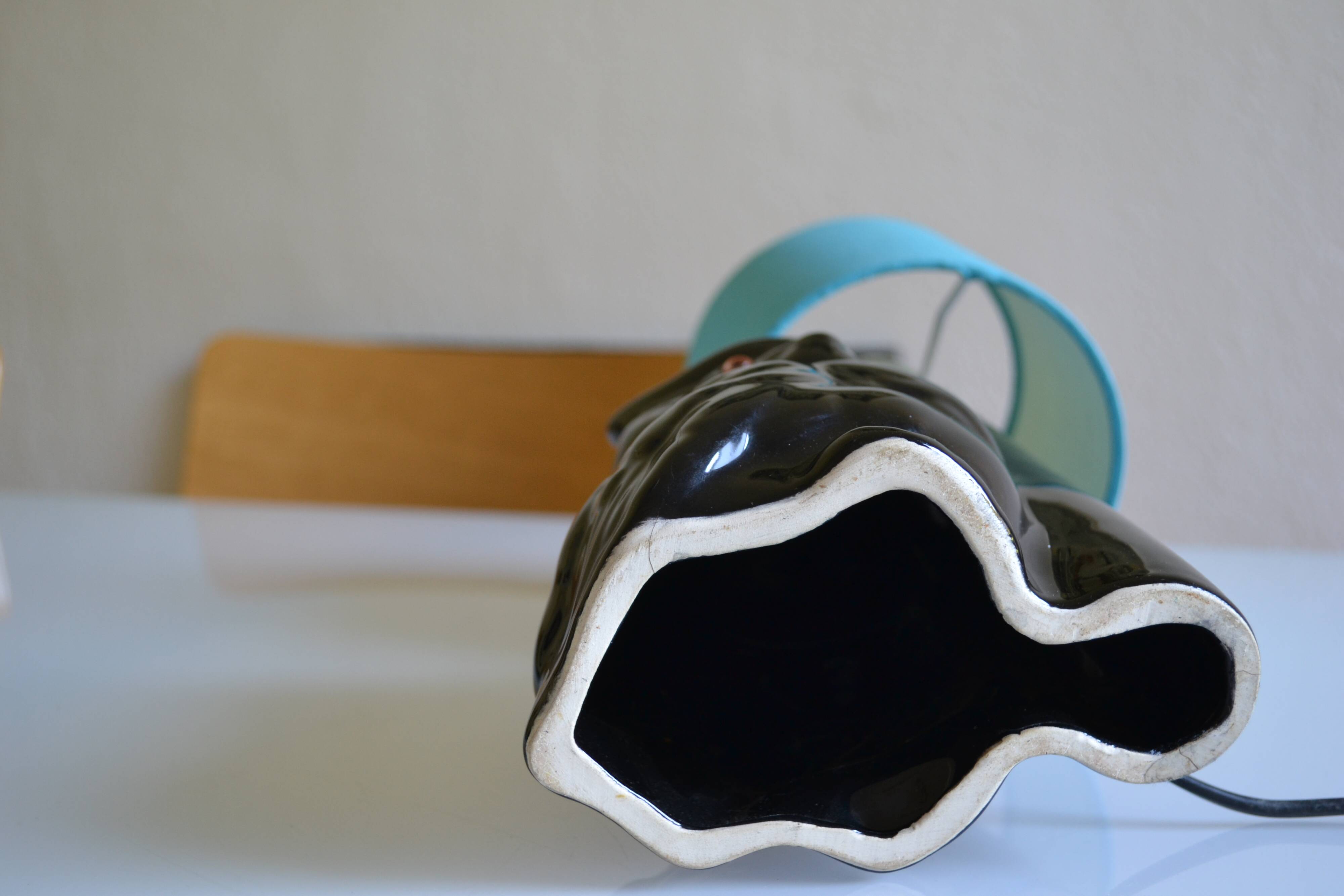 Vintage owl lamp 1980 ceramic holland