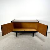 Vintage audio cabinet, walnut high gloss