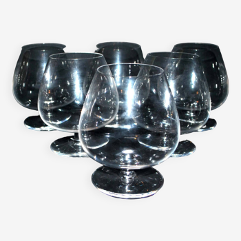 Saint-louis set of 6 crystal cognac glasses - tasting balloon
