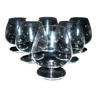 Saint-louis set of 6 crystal cognac glasses - tasting balloon