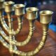 Bronze menorah, 7-branched chandelier, Israel, 1960s