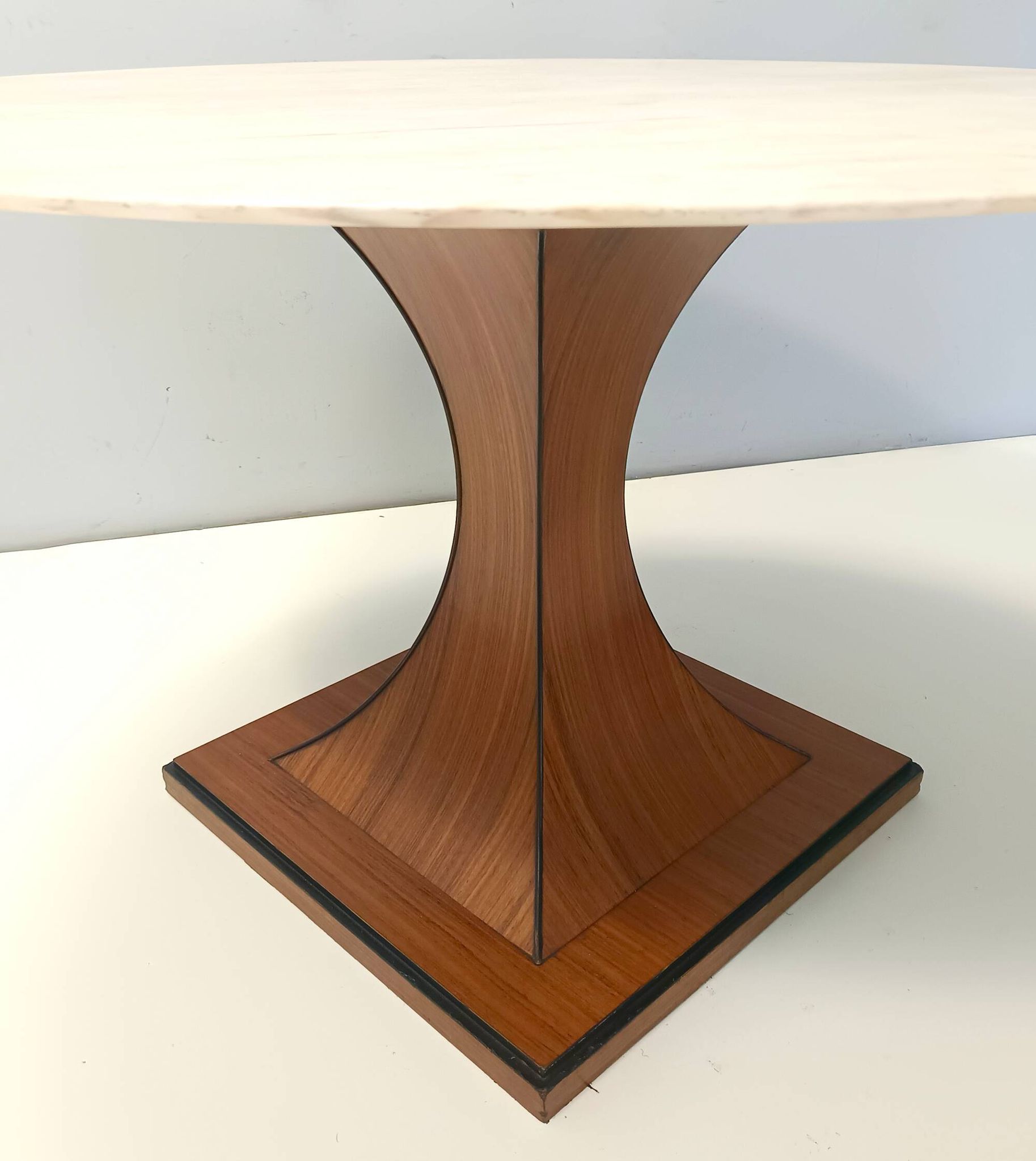 Dining Table with a Portuguese Pink Marble Top in the style of Carlo De Car