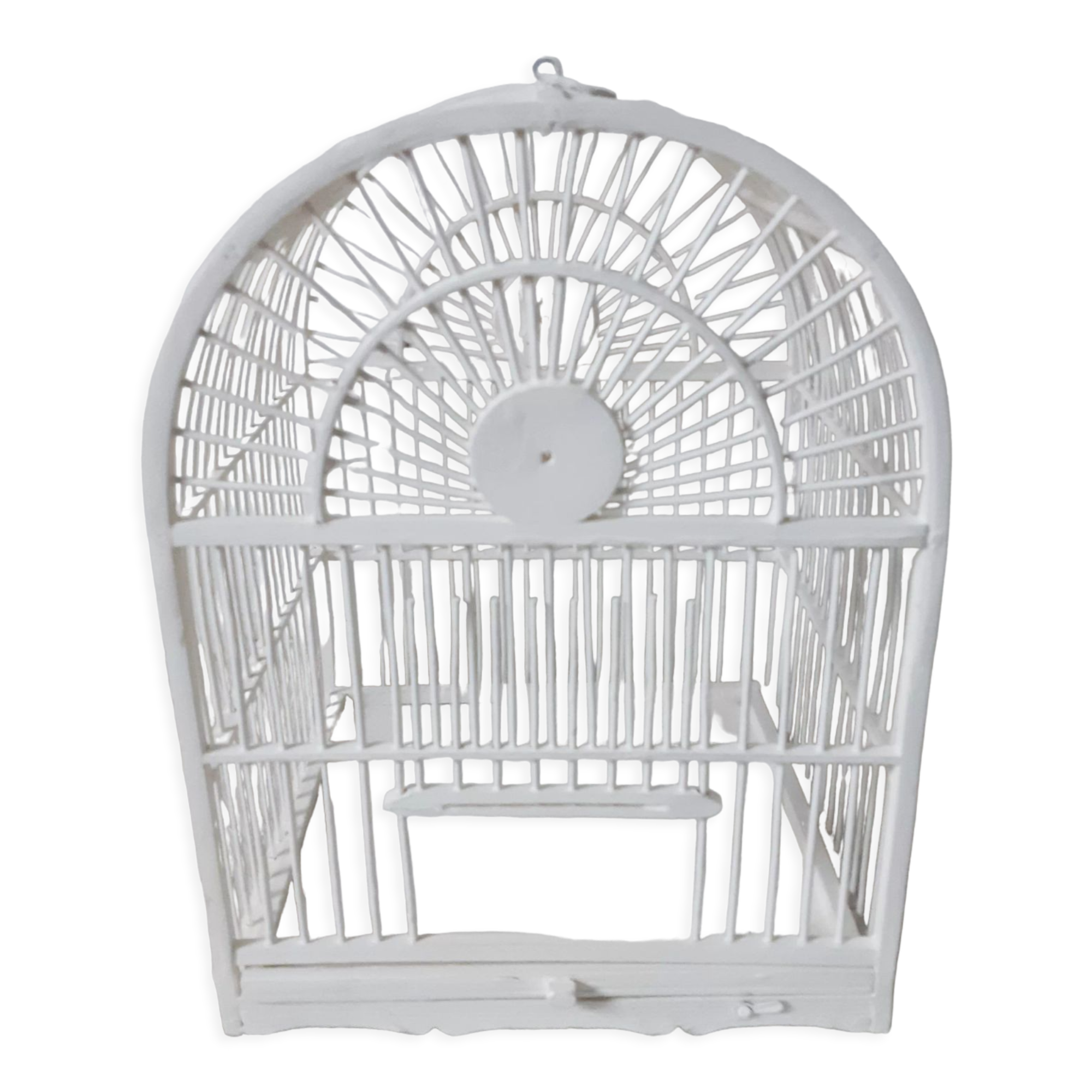 Vintage white cage for wooden decoration