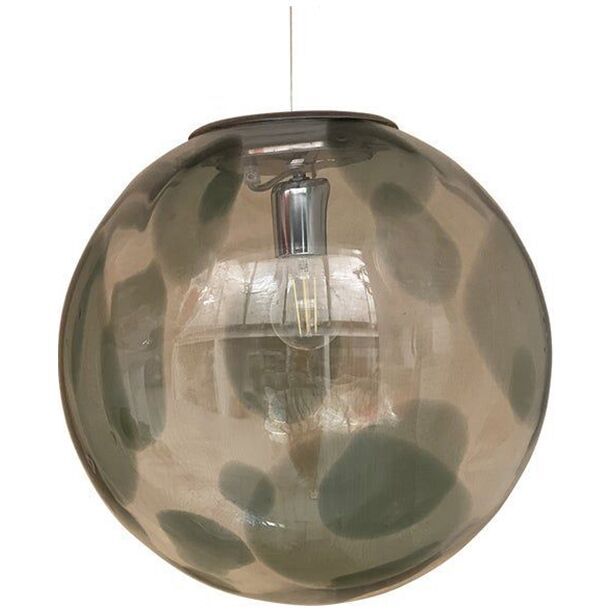 1990s contemporary olive-green and transparent sphere in murano glass