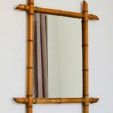 Wall mirror in faux bamboo wood 60x48cm