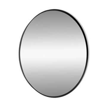 Round mirror 75cm in diameter with a black frame.