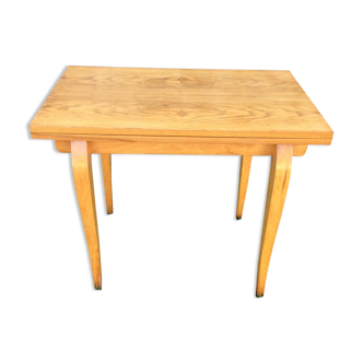 Vintage extendable table beech base extendable top plated oak in good condition.