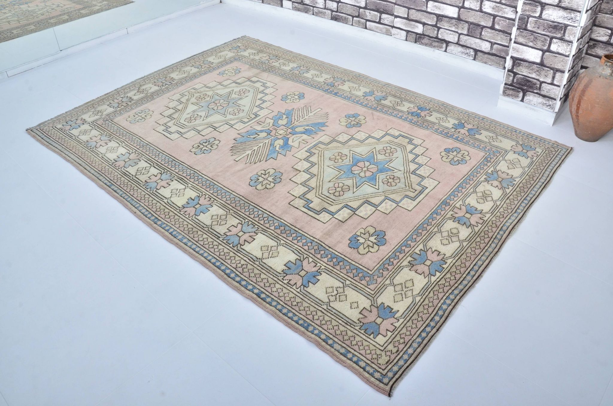 Oushak floral rug sku 3543