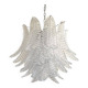 Contemporary Italian Transparent “Felci” Murano Glass Chandelier