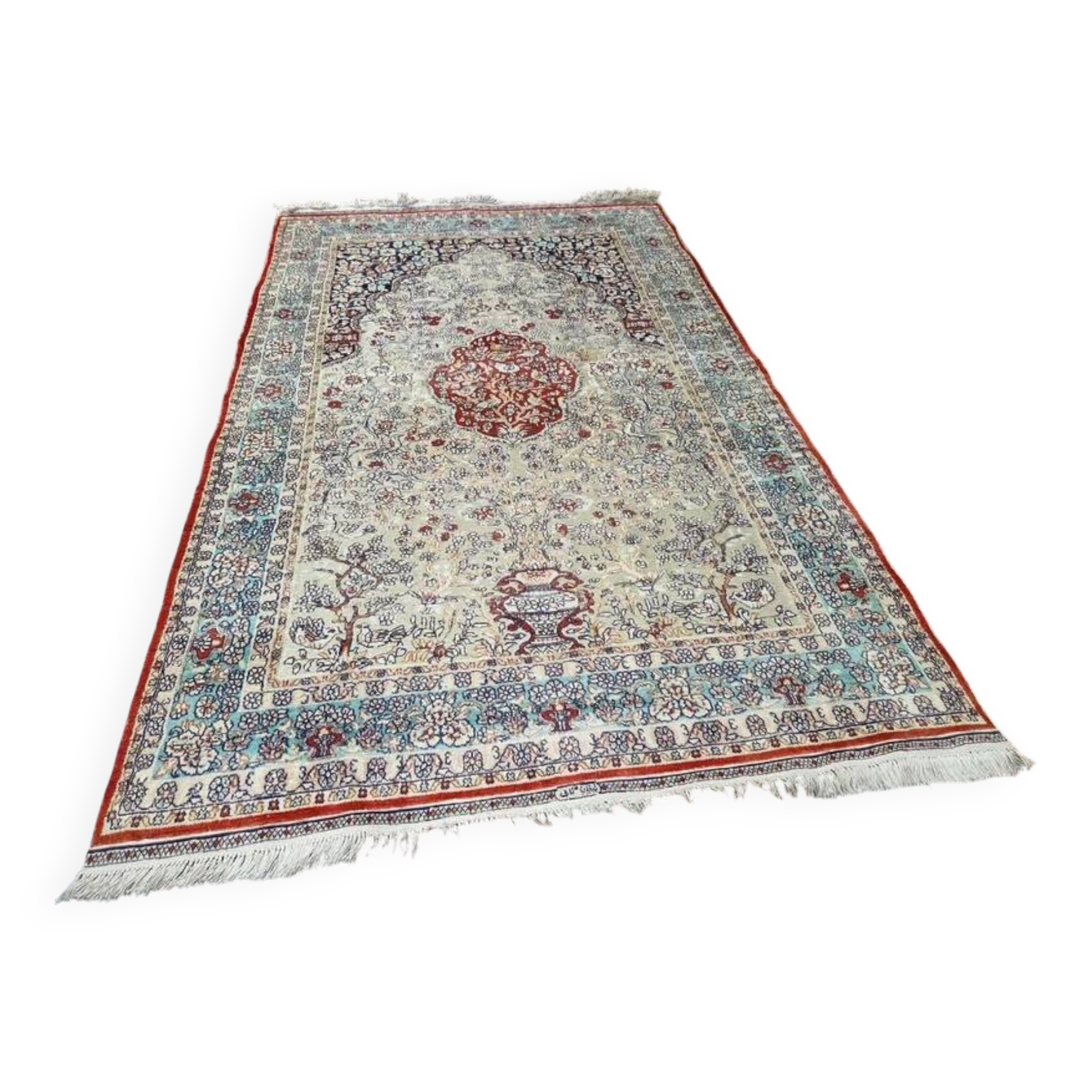 Antique Beijing rug, 1930 – silk on silk – 126x184 cm – exceptional piece