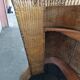 Vintage rattan and metal bar and its stools.