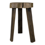 Brutalist wooden tripod stool