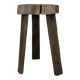 Tabouret tripode brutaliste en bois