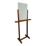 Beveled mirror on oak stand 40s