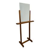 Miroir biseauté sur pied en chêne années 40