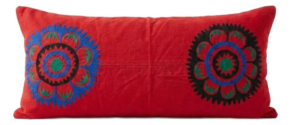 Vintage embroidered cushion cover 33x69 cm