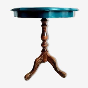 Vintage painted wooden pedestal table