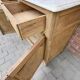 Antique Parisian buffet in oak and Carrara marble