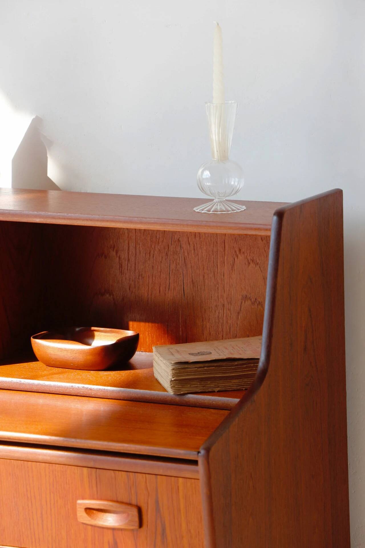 Danish vintage teak secretary | Restored Scandinavian desk