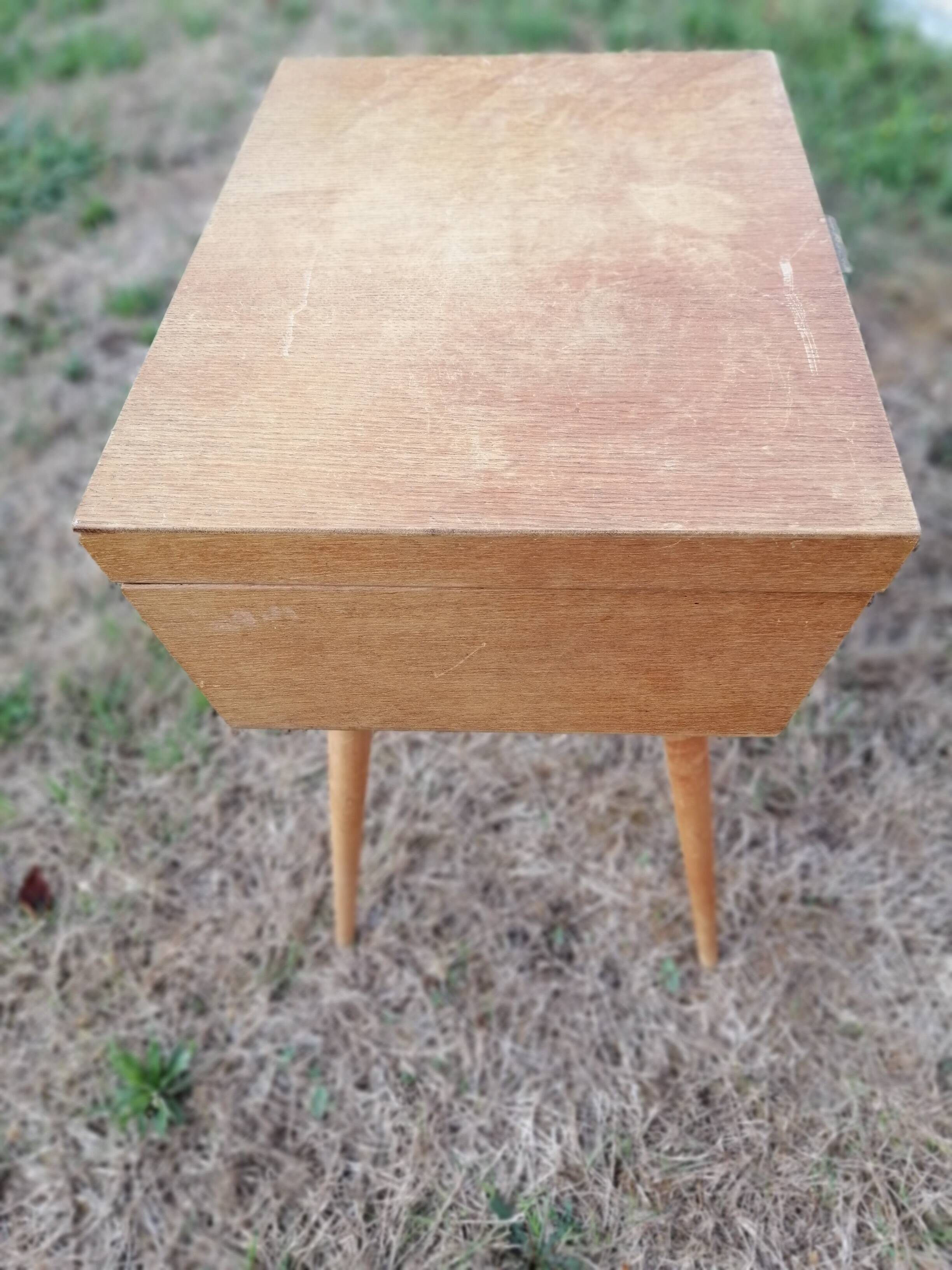 Wooden worker vintage compass feet