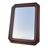Octagonal beveled wooden mirror 71 x 55