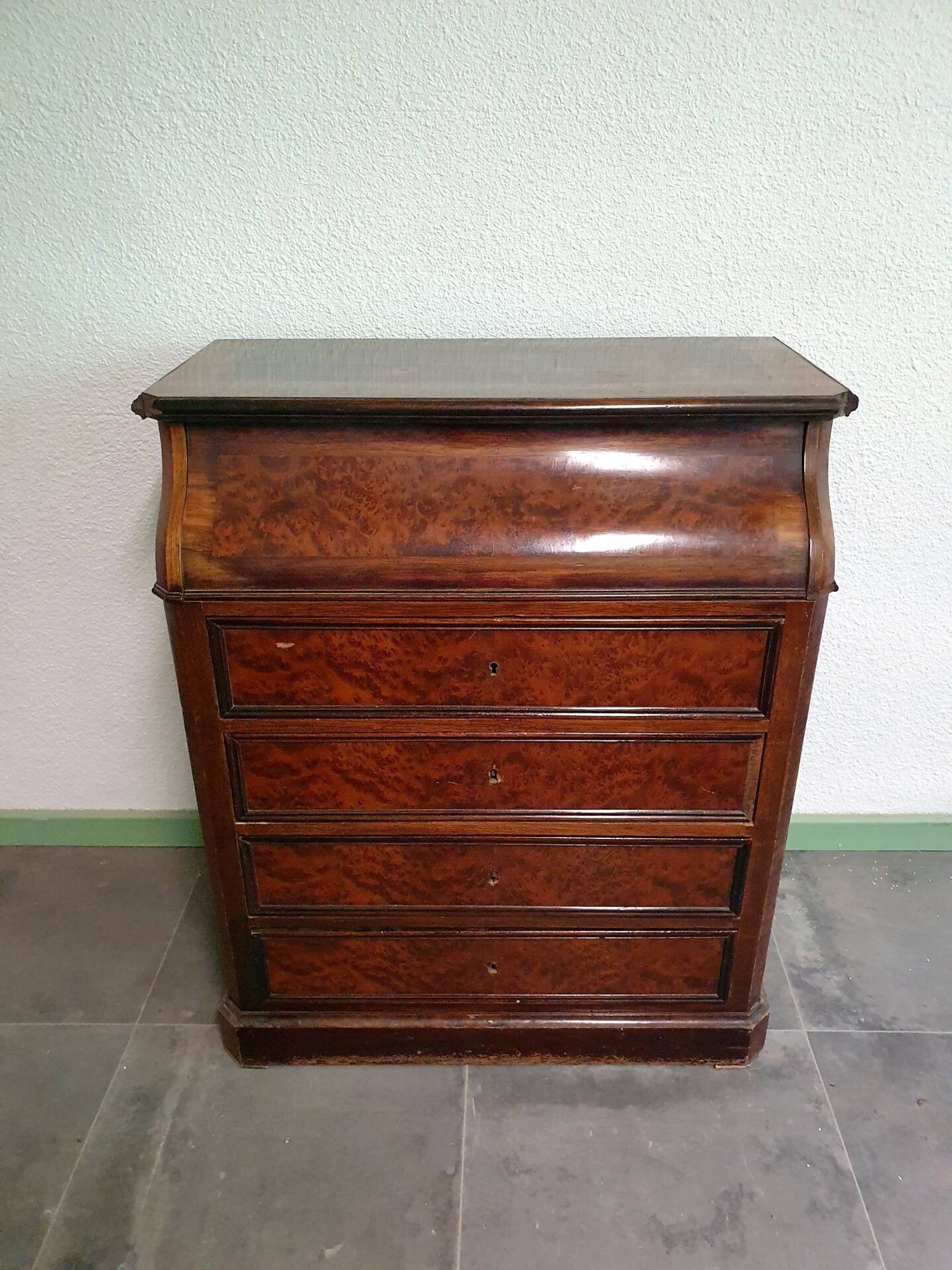 Antique washstand in walnut burl and white marble – 19th century