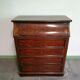 Ancienne commode lavabo en ronce de noyer et marbre blanc – XIXe siècl