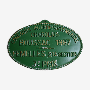Plaque concours agricole Boussac 1987