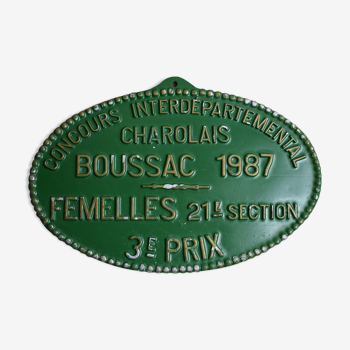 Plate Agricultural Contest Boussac 1987