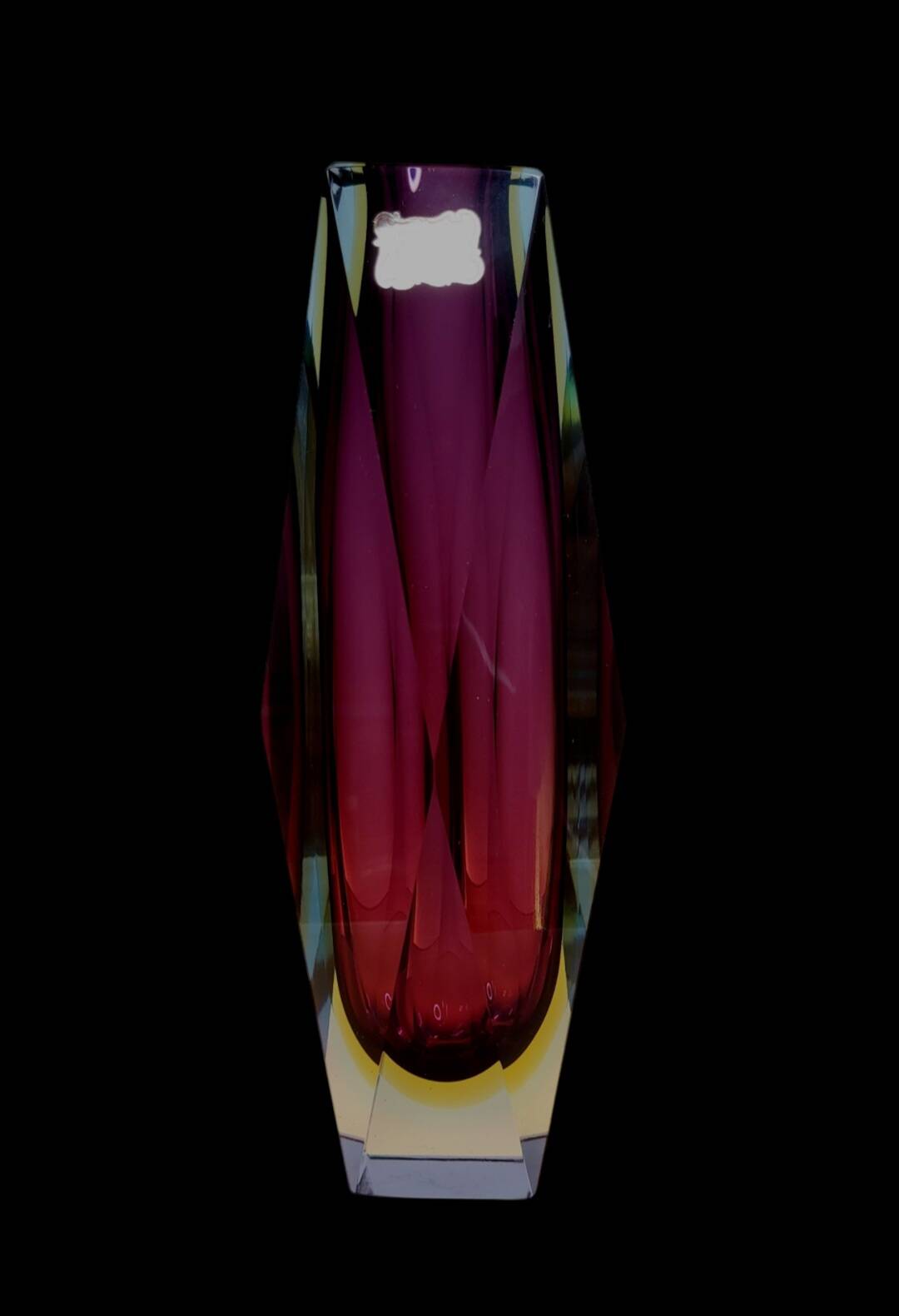 Vase Sommerso Flavio Poli en verre de Murano, Italie 1970