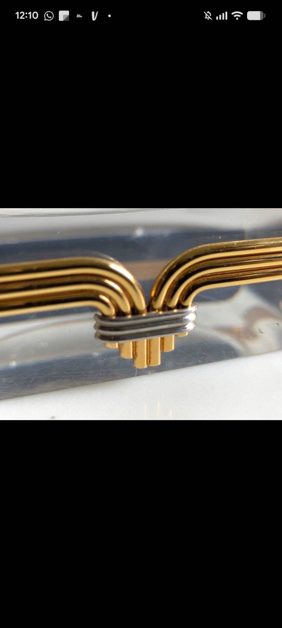 Lucite and brass catchall attributed to Claude Malle/Maison Roméo.