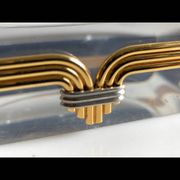 Lucite and brass catchall attributed to Claude Malle/Maison Roméo.