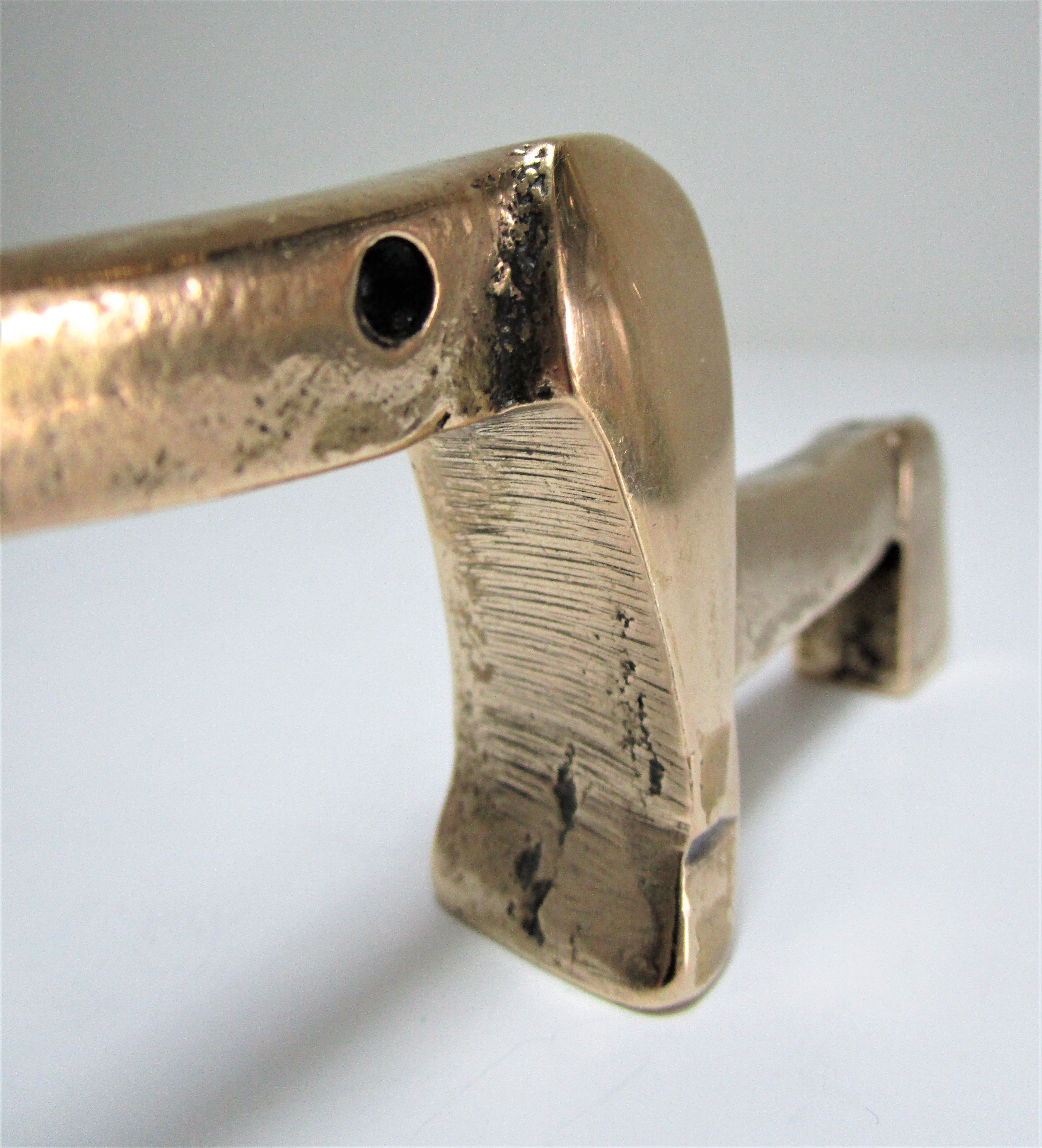 Dachshund bronze pen holder zoomorph design 60s