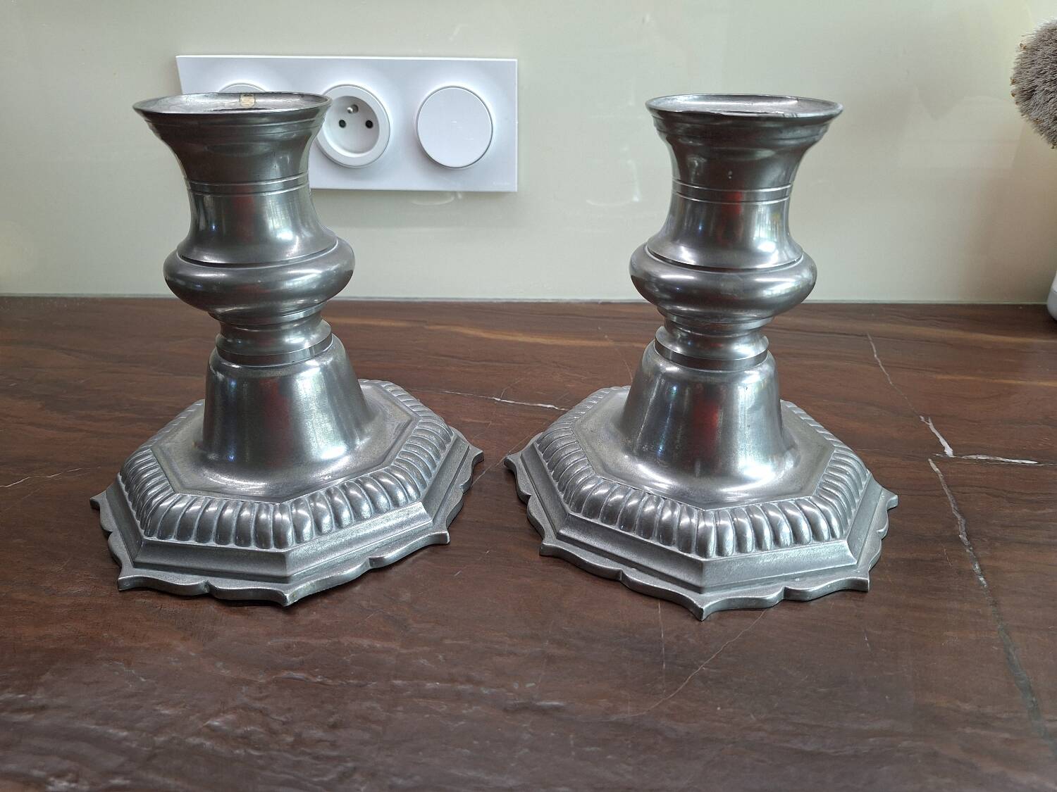 Tin candle holders