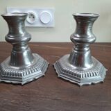 Bougeoirs en étain