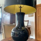 Pair of Vintage Black Ceramic Lamps from the 70s