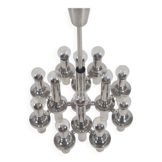 Modernist chandelier in chrome attributed to Gaetano Sciolari, 1970s
