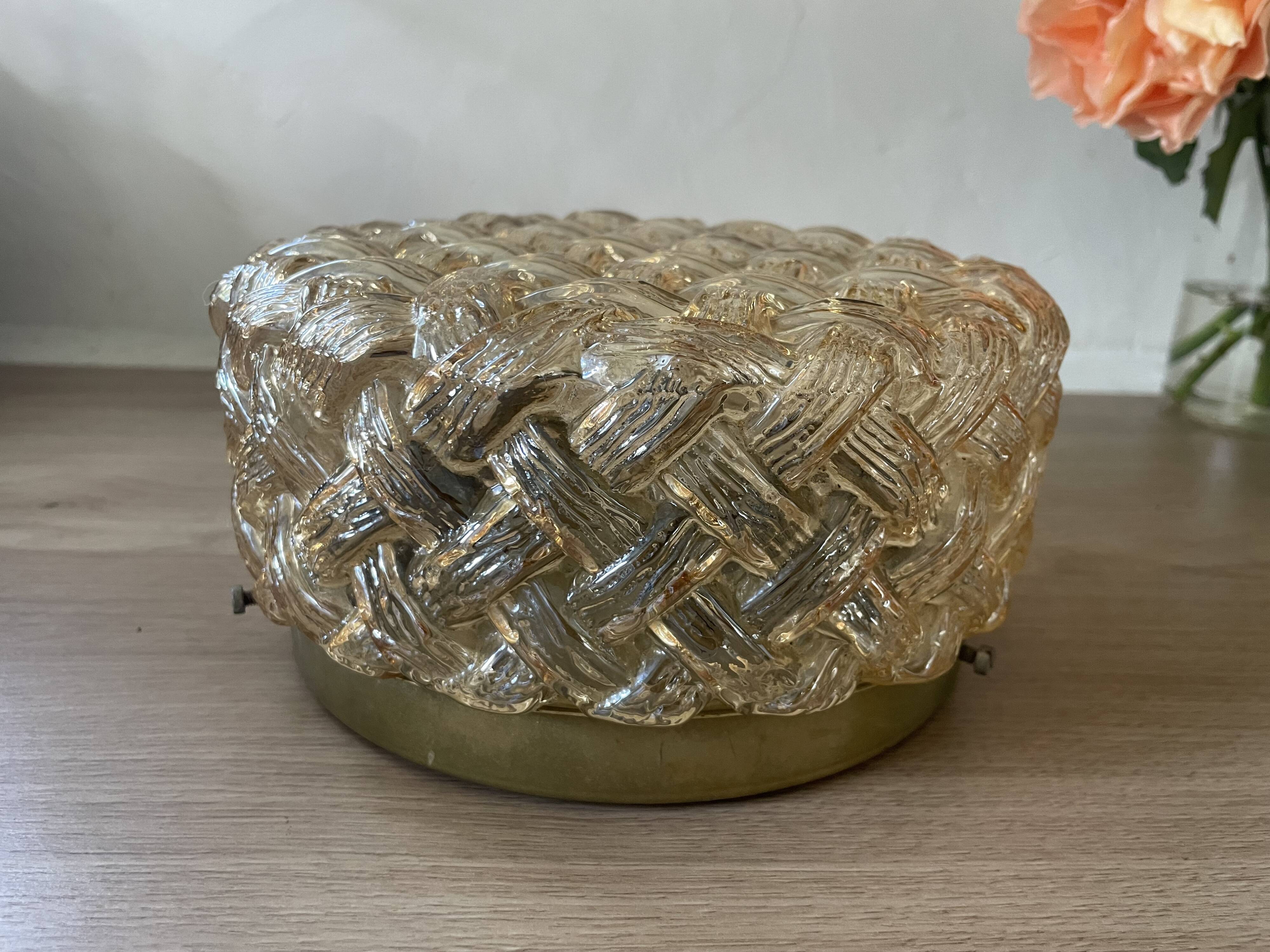 Vintage Amber Glass Wall/Ceiling Light