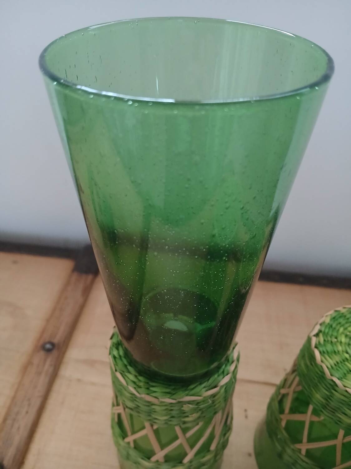 4 orangeade glasses with braided base