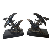 Pair of vintage paradise bird bookends