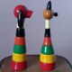 Wooden cat and dog stack toys