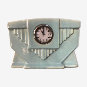 Art Deco sky blue earthenware pendulum