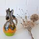 Vintage Wabi Sabi Ceramic Vase: West Germany 1970s Walther Gerhards
