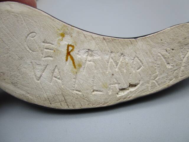 9 vintage 1950' ceramic vegetable knife holders from Vallauris/Ceramony