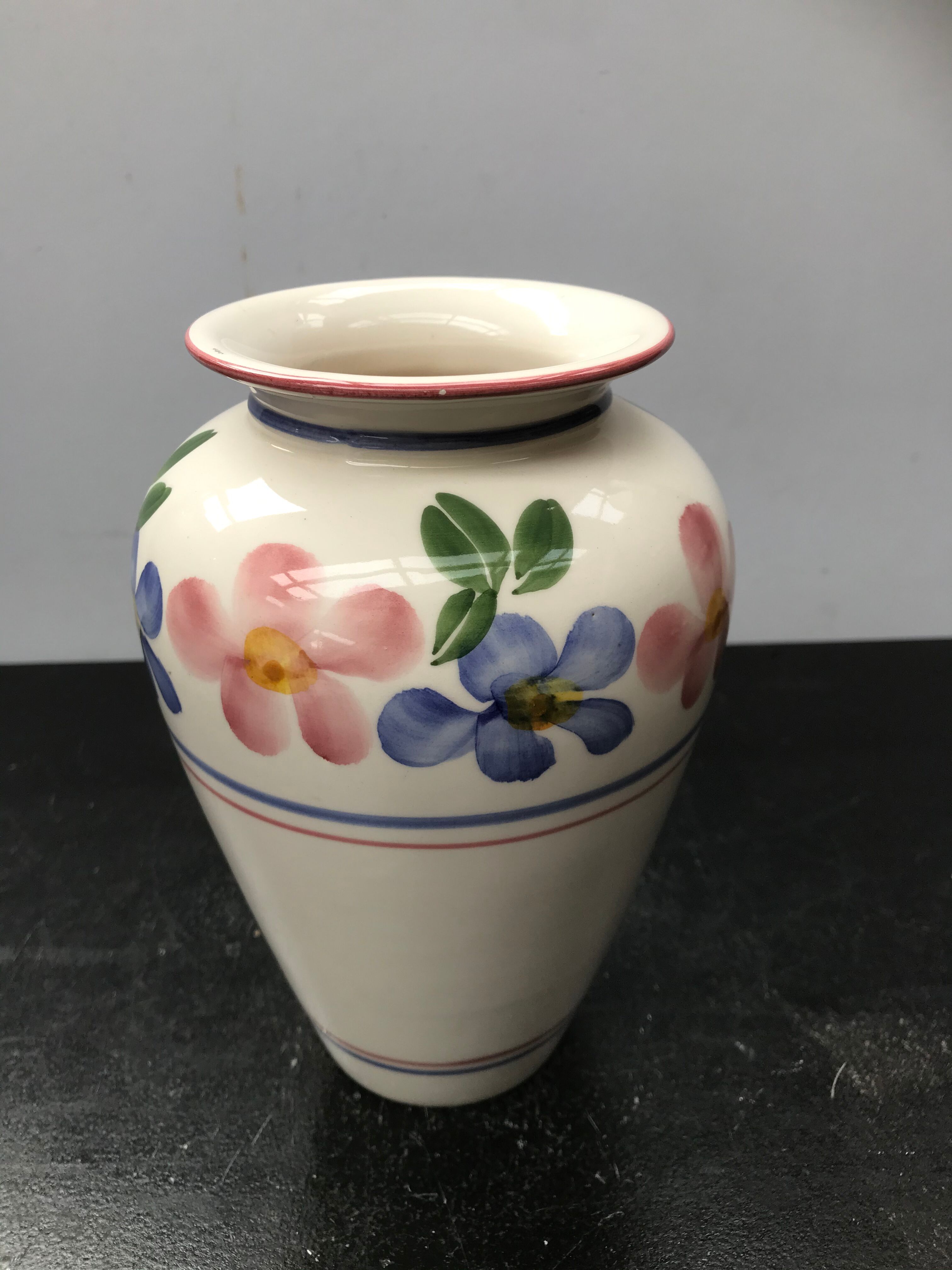 Former Dinis ceramic vase white decor vintage flowers