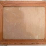 Hs canvas painting "horses" signed l.grun in its frame
