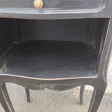 Black patinated 1-drawer bedside table