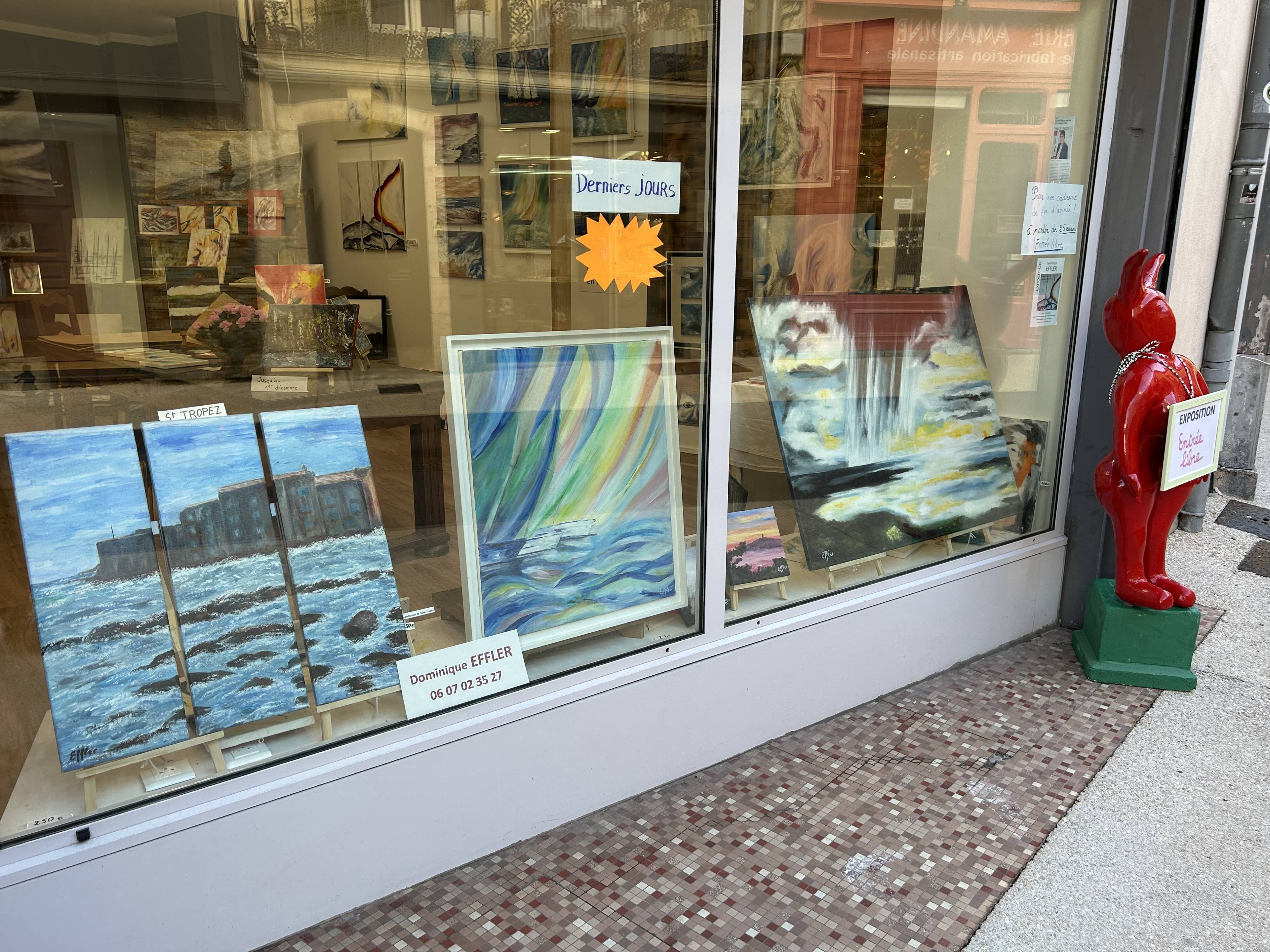 Triptych A Small Corner of Saint-Tropez 70 X 90 Painting of the Ponche Beach